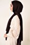 Evening Dress Janjan Shiny Satin Textured Hijab Evening Dress Chiffon Bitter Brown Shawl - 3