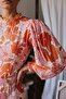 Mini Orange Floral Patterned Dress - 6