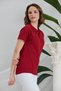 Women's Claret Red Polo Neck T-Shirt