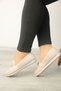 Orthopedic Sole Daily Women's Skin Perforated Bow Ballerina Shoes - 4