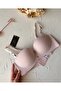Whitney Imported Ektsra Push up Hand Covered Heart Detailed Seamless Soft Bra Without Underwire - 4