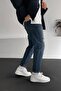 Boyfriend Comfortable Fit Blue Grinded Jeans