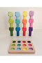 Solid Wooden Game with Matching Table Cylinders and 12 Balance Blocks Set of 2 - 4
