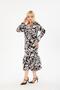WOMEN'S PLUS SIZE BELOW KNEE SQUARE COLLAR LONG SLEEVE VISCOSE COMBED STYLISH DESIGN COMFORTABLE DRESS - 5