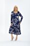 WOMEN'S PLUS SIZE BELOW KNEE SQUARE COLLAR LONG SLEEVE VISCOSE COMBED STYLISH DESIGN COMFORTABLE DRESS - 6