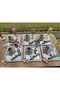 Stainless steel square 6-piece presentation tray with butterfly accessory for treats, coffee and tea presentation - 3
