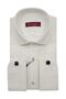 Slimfit Double Cuff Cufflink Classic Collar Cream Satin Men's Shirt 2104Kr