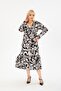 WOMEN'S PLUS SIZE BELOW KNEE SQUARE COLLAR LONG SLEEVE VISCOSE COMBED STYLISH DESIGN COMFORTABLE DRESS - 8