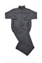 Men's Zippered Cotton Thick Fabric Stand Collar Tracksuit Set
