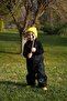 Black Thermal Fiber Thick Jumpsuit with Straps - 6