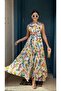 Ecru Back Detailed Pleated Dress