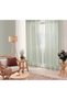 Light Green Tulle Curtain - Non-Lead-Free Ironing Required, No-Pleat Straight Installation, Tulle Curtain with Cornice.