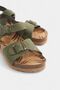 Green Genuine Leather Ankle-Tie Women's Sandals - 3