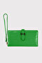 Astana Belt Buckle Zipper Wrist Strap Phone Compartment Croco Pattern Green Women's Wallet