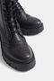 Black Lace-Up Side Zipper Boots Women's Boots - 3