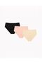 Laser Cut High Waist 3-Pack Panties (CLARET RED, TEN, BLACK, POWDER)