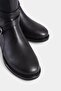 Black Side Zipper Rubber Sole Buckle Round Toe Short Women's Boots - 3