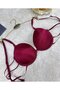 Le Jardin Valeria Ribbed and Stoned Micro Push-Up Bra with String Detail on the Back - 7007 - 2