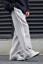 Men's Wide Leg Stripe Detailed Gray Logo Baggy Sweatpants - 4
