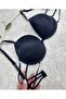 Le Jardin Valeria Ribbed and Stoned Micro Push-Up Bra with String Detail on the Back - 7007 - 7