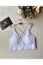 Aurafit V-Neck Back Cross Rope Strap Design Sports Bra/Bustier-9024
