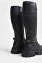 Black Side Zipper Buckle Women's Boots - 4