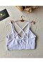 Aurafit V-Neck Back Cross Rope Strap Design Sports Bra/Bustier-9024 - 5