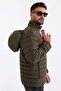 Men's Khaki Inflatable Gel Fiber Filled Coat