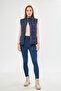 Women's Water And Windproof Onion Pattern Quilted Navy Blue Vest - 2