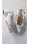 Women's White 5 cm Bridal Shoes with Pearls - 3