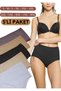 Highwaist Cotton Oversize Large Size Women's Panties Bato 5 Pack Lycra High Waist Wide Brim