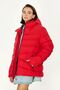 Red Women's Coat - Waterproof and Windproof, Padded - 4