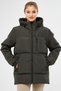 Women's Khaki Fiber Windproof Hooded Inflatable Sports Winter Coats