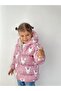Printed Inflatable Baby Girl Coat with Soft Fleece Inside and Hood