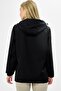 Women's Black Lined Water Resistant Hooded Pocket Raincoat - Windbreaker Jacket - 6