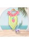 Girl's Strawberry Pattern Ruffle Collar Green Striped Pink Detailed Swimsuit New Season - 4