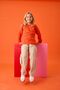 Girl's Knitted Patterned Crew Neck Sweater - Knitwear Sweater - 4