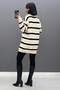 Zipper Collar Striped Knitwear Sweater Sk-8319 - 4
