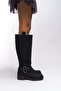 Thefrila Women's Knee-High Biker Boots 00123024 Matte Black - 4