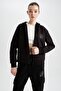 Fit Oversize Fit Hooded Zippered Sweatshirt Z3723Az22Wn - 3
