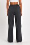 Women's Seasonal Loose Wide Comfortable Anthracite Sweatpants with Side Pockets - 5