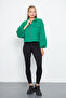 Women's 3-Thread Fleece Lined Balloon Sleeve Pocket Zipper Shirt Collar Jacket - 3