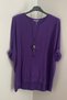 Women's Italian Purple Necklace Accessory Casual Oversize Round Collar Knitwear Blouse