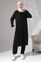Women's Wrapped Fabric Hidden Zipper Double Suit Hajj Umrah Clothing Black - 4