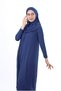 Waiter Size 12-15 Years Dark Blue Self-Headband One Piece Women's Prayer Dress - 2