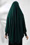 Emerald Green Ready Practical Sultanbaş Hijab Sleeve Combed Cotton Souffle Scarf Hijab - 3