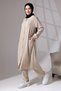 Women's Wrinkled Fabric Hidden Zipper Double Set Hac Umre Outfit Beige - 2
