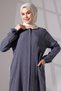 Women's Wrapped Fabric Hidden Zipper Double Suit Hajj Umrah Outfit Smoked - 6