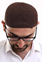 Lace Cotton Knitwear Machine Knitted Skullcap Brown - 5