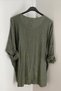Women's Italian Khaki Loose Knitwear Blouse with Necklace Accessories - 2